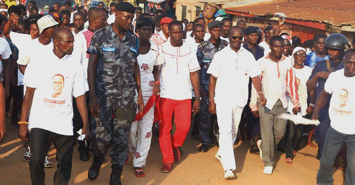  Nduom on his way to address Gomoa West constituents at the community park.